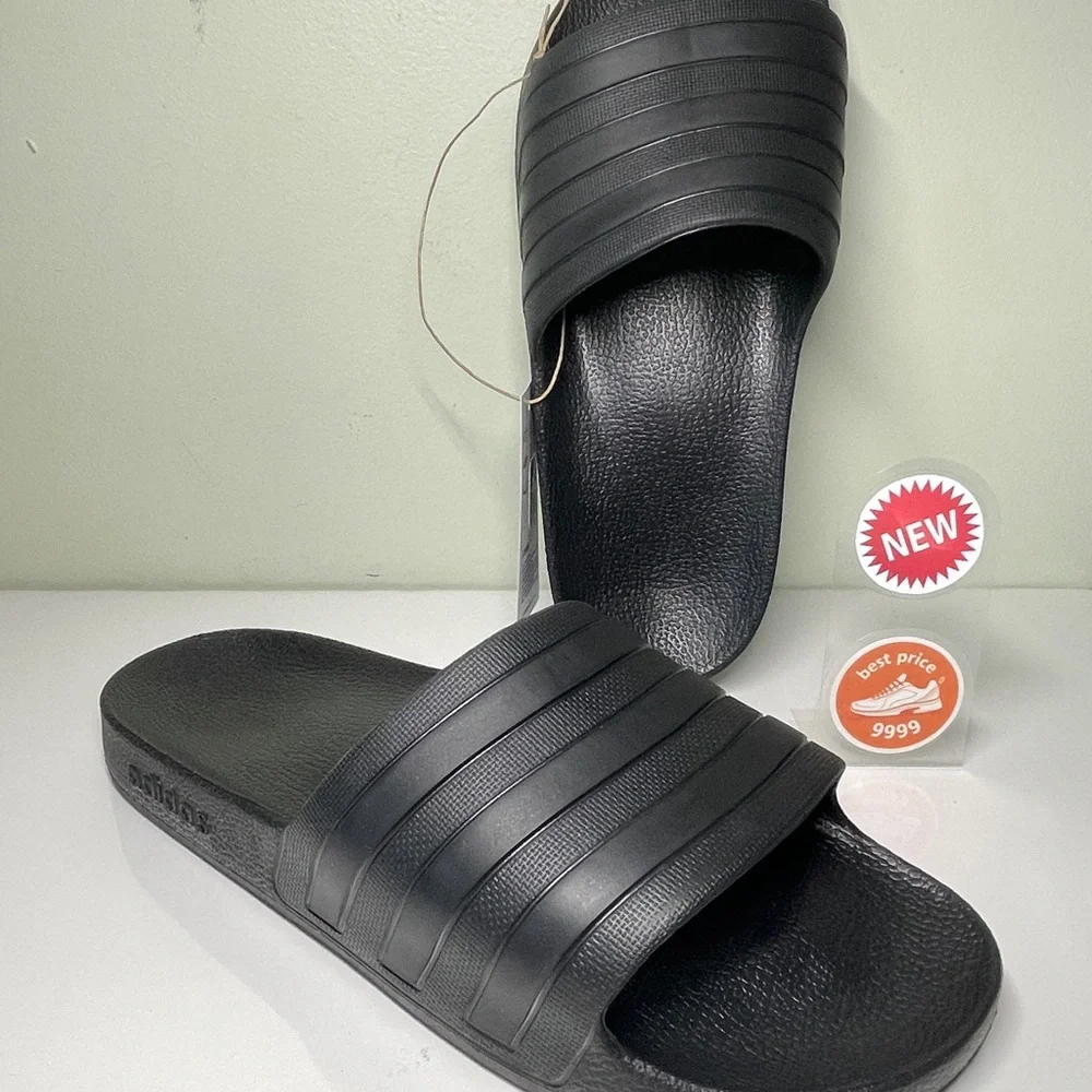 adidas - M6/W7 - M7/W8 - Adilette Aqua Slides Sandals Black F35550 - New - Picture 6 of 10